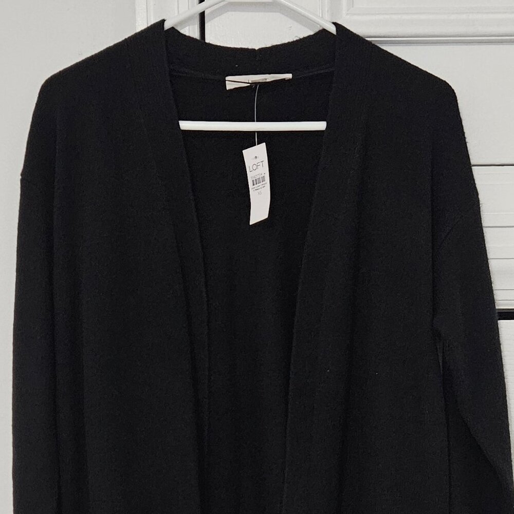 NWT | LOFT Black Duster Cardigan size XS - Picture 3 of 5